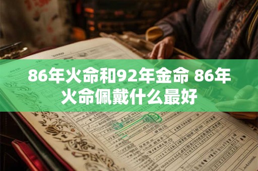 86年火命和92年金命 86年火命佩戴什么最好 86年火命和92年金命 86年火命佩戴什么最好