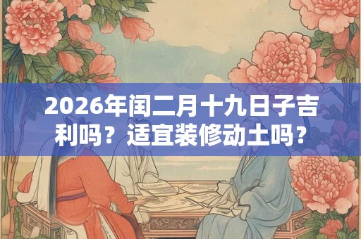 2026年闰二月十九日子吉利吗?适宜装修动土吗? 2026年闰二月十九日子吉利吗?适宜装修动土吗?