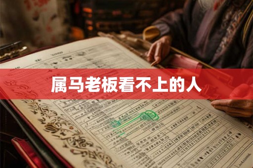 属马老板看不上的人 属马老板看不上的人