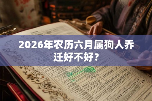 2026年农历六月属狗人乔迁好不好？