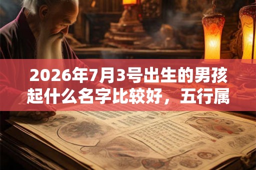 2026年7月3号出生的男孩起什么名字比较好，五行属什么