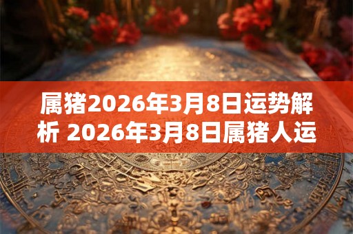 属猪2026年3月8日运势解析 2026年3月8日属猪人运势