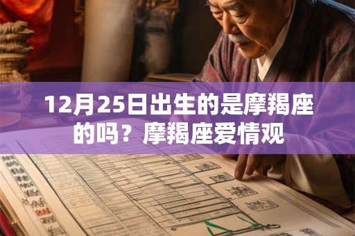 12月25日出生的是摩羯座的吗？摩羯座爱情观