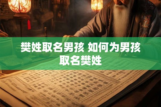 樊姓取名男孩 如何为男孩取名樊姓