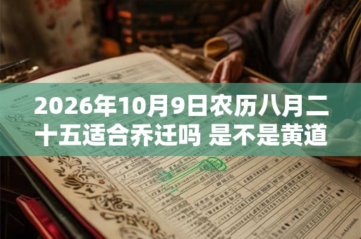 2026年10月9日农历八月二十五适合乔迁吗 是不是黄道吉日