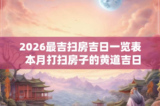 2026最吉扫房吉日一览表  本月打扫房子的黄道吉日查询