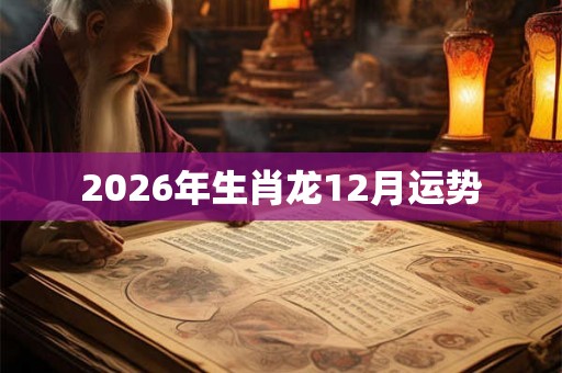2026年生肖龙12月运势