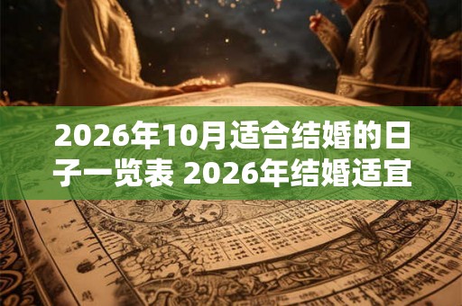 2026年10月适合结婚的日子一览表 2026年结婚适宜日期一览表 2026年10月适合结婚的日子一览表 2026年结婚适宜日期一览表