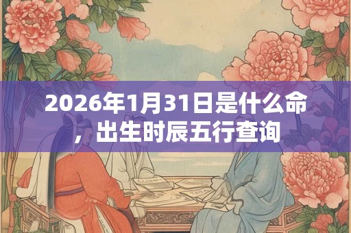 2026年1月31日是什么命，出生时辰五行查询