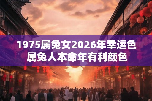 1975属兔女2026年幸运色 属兔人本命年有利颜色