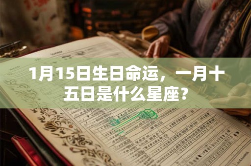 1月15日生日命运，一月十五日是什么星座？