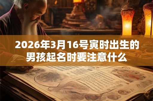2026年3月16号寅时出生的男孩起名时要注意什么
