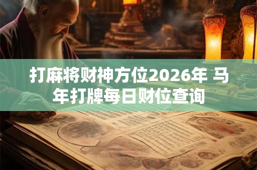 打麻将财神方位2026年 马年打牌每日财位查询