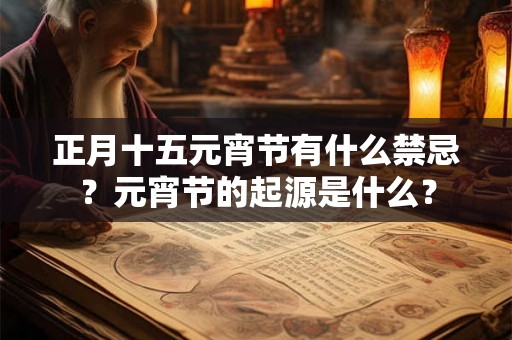 正月十五元宵节有什么禁忌？元宵节的起源是什么？