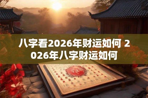 八字看2026年财运如何 2026年八字财运如何