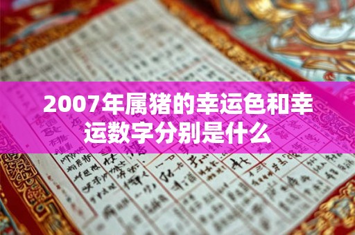 2007年属猪的幸运色和幸运数字分别是什么 2007年属猪的幸运色和幸运数字分别是什么