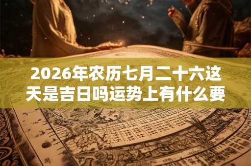 2026年农历七月二十六这天是吉日吗运势上有什么要点 2026年农历七月二十六这天是吉日吗运势上有什么要点