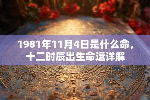 1981年11月4日是什么命，十二时辰出生命运详解