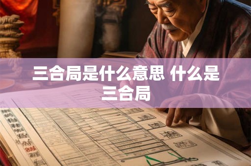三合局是什么意思 什么是三合局 三合局是什么意思 什么是三合局
