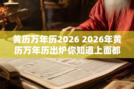 黄历万年历2026 2026年黄历万年历出炉你知道上面都有什么吗