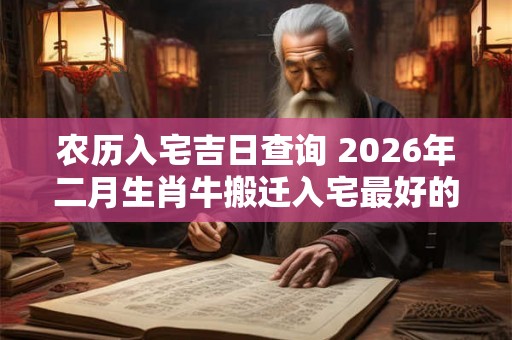 农历入宅吉日查询 2026年二月生肖牛搬迁入宅最好的日子