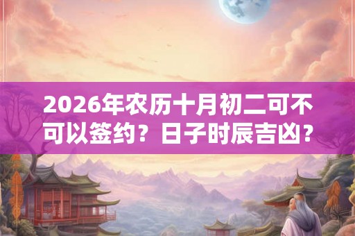 2026年农历十月初二可不可以签约？日子时辰吉凶？