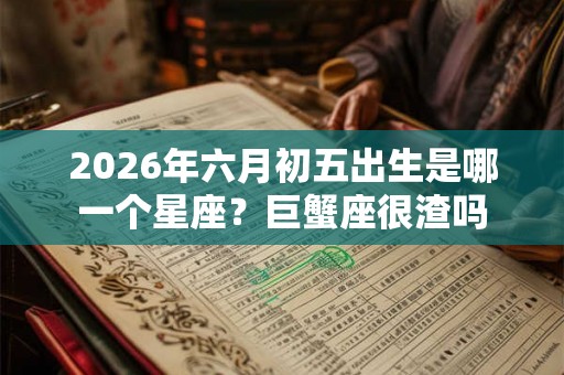2026年六月初五出生是哪一个星座？巨蟹座很渣吗