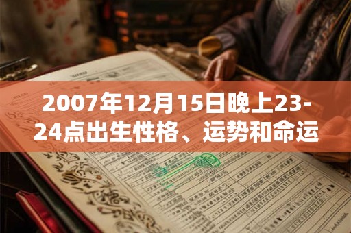 2007年12月15日晚上23-24点出生性格、运势和命运