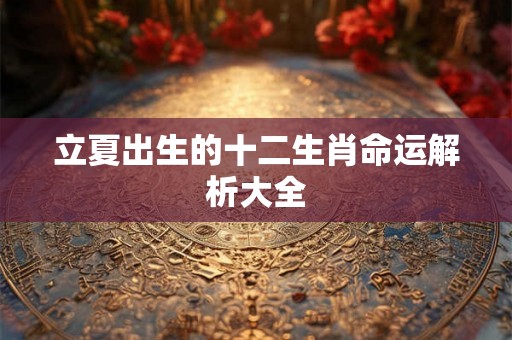 立夏出生的十二生肖命运解析大全