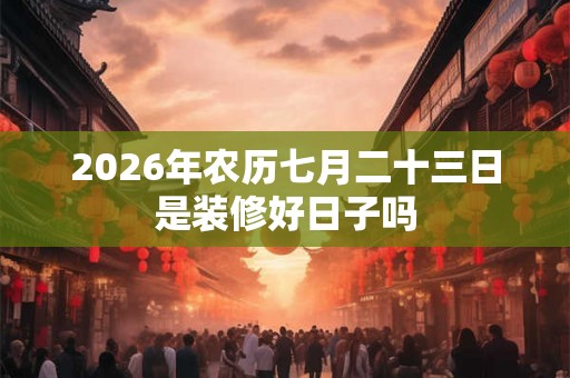 2026年农历七月二十三日是装修好日子吗