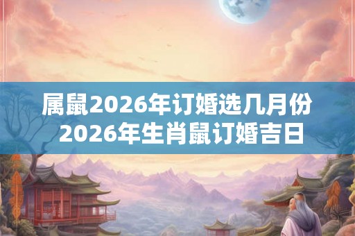 属鼠2026年订婚选几月份 2026年生肖鼠订婚吉日