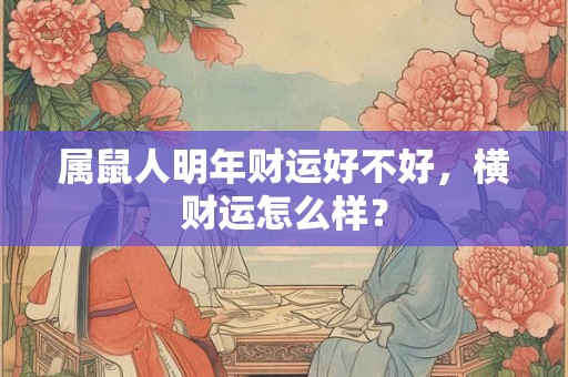 属鼠人明年财运好不好，横财运怎么样？
