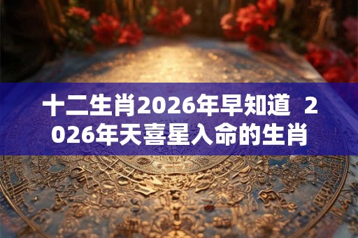 十二生肖2026年早知道  2026年天喜星入命的生肖