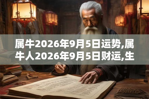 属牛2026年9月5日运势,属牛人2026年9月5日财运,生肖牛2026年9月5日运势