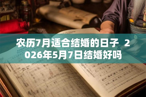 农历7月适合结婚的日子  2026年5月7日结婚好吗