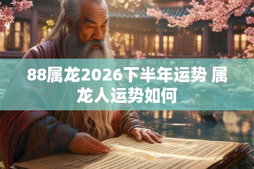 88属龙2026下半年运势 属龙人运势如何
