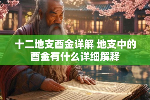 十二地支酉金详解 地支中的酉金有什么详细解释