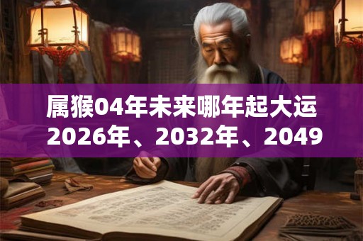 属猴04年未来哪年起大运 2026年、2032年、2049年 属猴04年未来哪年起大运 2026年、2032年、2049年