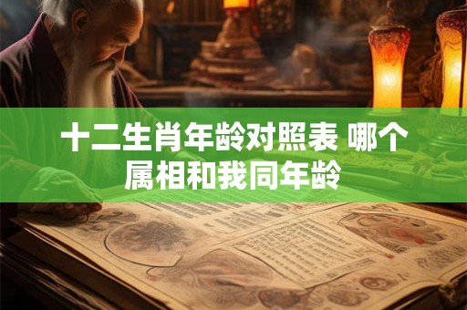 十二生肖年龄对照表 哪个属相和我同年龄