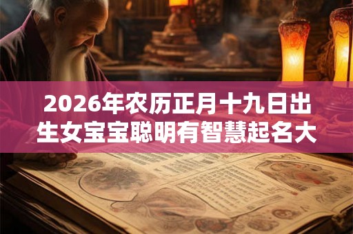 2026年农历正月十九日出生女宝宝聪明有智慧起名大全 2026年农历正月十九日出生女宝宝聪明有智慧起名大全