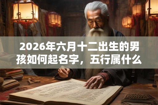 2026年六月十二出生的男孩如何起名字，五行属什么