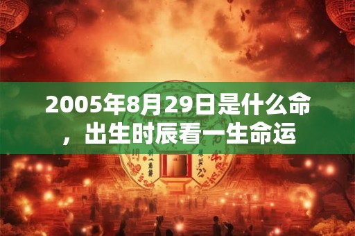 2005年8月29日是什么命，出生时辰看一生命运