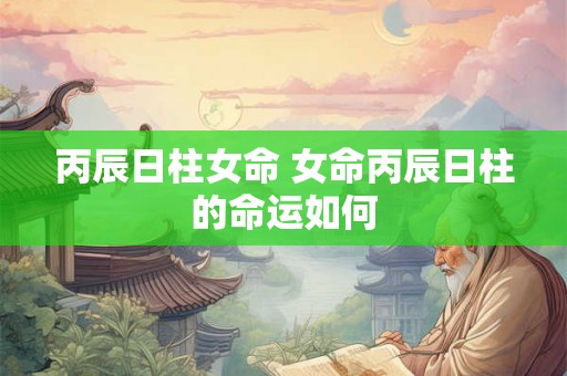 丙辰日柱女命 女命丙辰日柱的命运如何