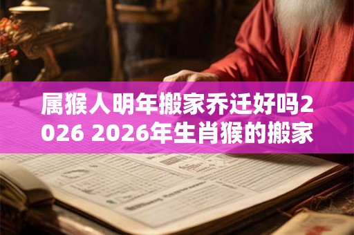 属猴人明年搬家乔迁好吗2026 2026年生肖猴的搬家乔迁吉日