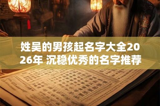 姓吴的男孩起名字大全2026年 沉稳优秀的名字推荐