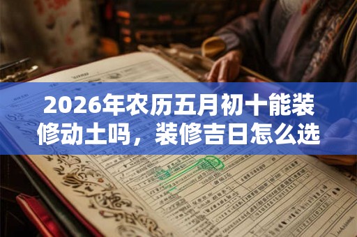 2026年农历五月初十能装修动土吗，装修吉日怎么选？