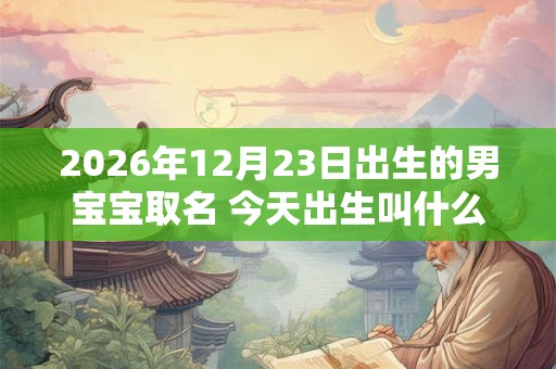 2026年12月23日出生的男宝宝取名 今天出生叫什么名字好