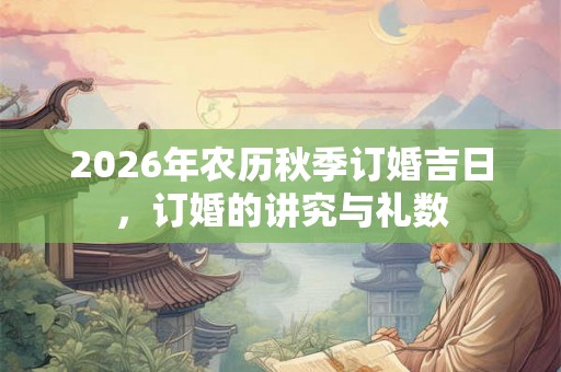 2026年农历秋季订婚吉日，订婚的讲究与礼数