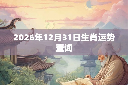 2026年12月31日生肖运势查询