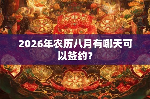 2026年农历八月有哪天可以签约? 2026年农历八月有哪天可以签约?